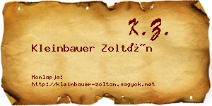 Kleinbauer Zoltán névjegykártya